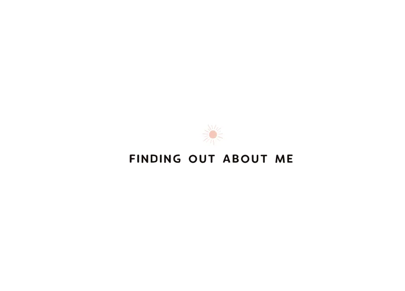 Journal page headed “Finding out about me”